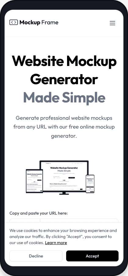 Mobile mockup preview