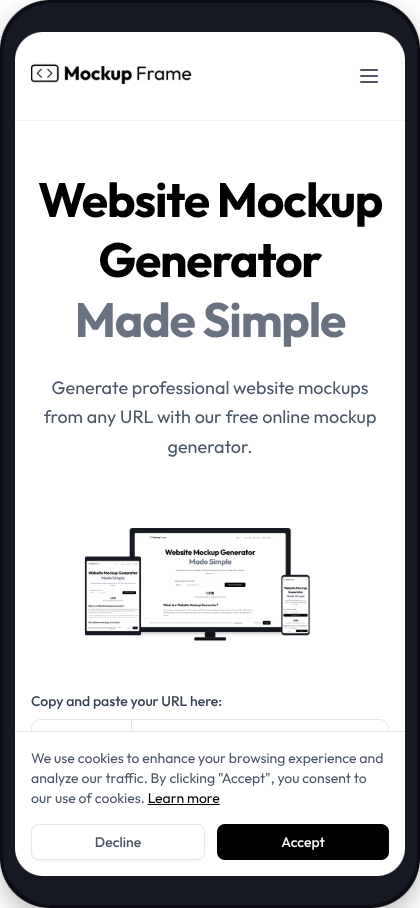 Mobile mockup preview